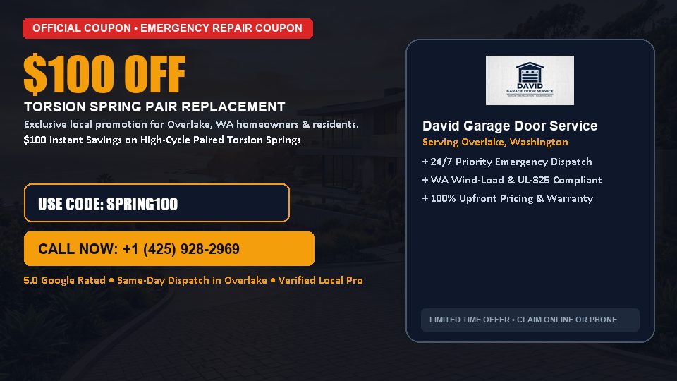 David Garage Door Service $100 OFF Dual Torsion Spring Replacement
