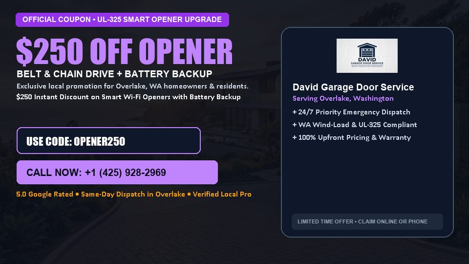 David Garage Door Service $250 OFF Premium LiftMaster Opener Installation